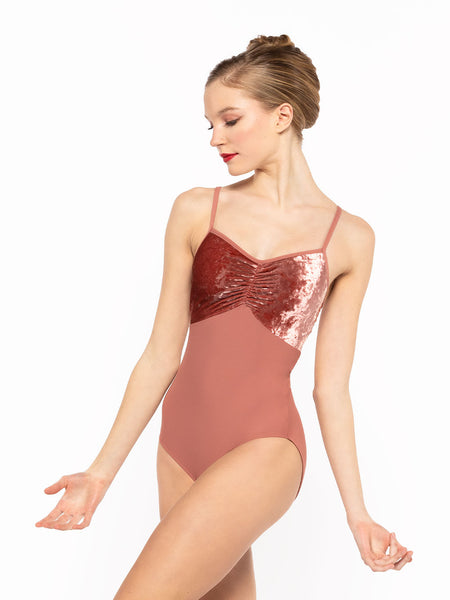 Mackenzie Leotard Sandstone Crushed Velvet RTW