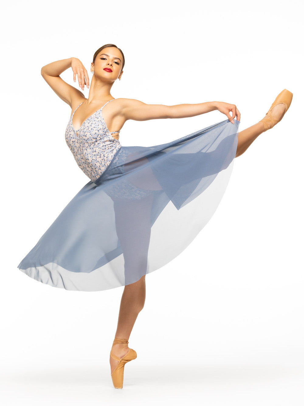 Elevé Dancewear Women's Light Blue Mid-Length Circle Skirt