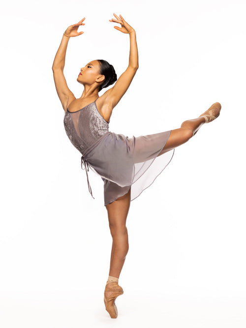 Vienna Mid High-Low Wrap Skirt Truffle Chiffon RTW