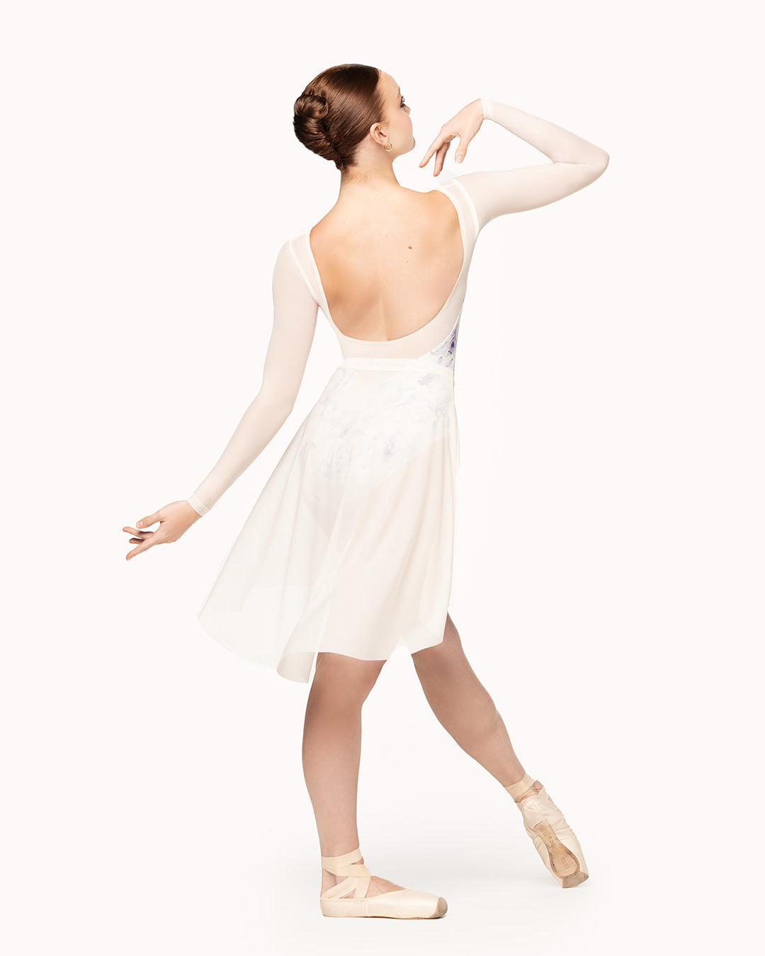 Long High-low Skirt Cream Mesh Rtw | Elev Dancewear Long High-low Skirt Cream Mesh Rtw | Elev Dancewear