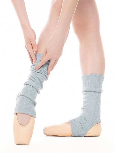 Stirrup Leg Warmers Ankle Knit Light Blue RTW