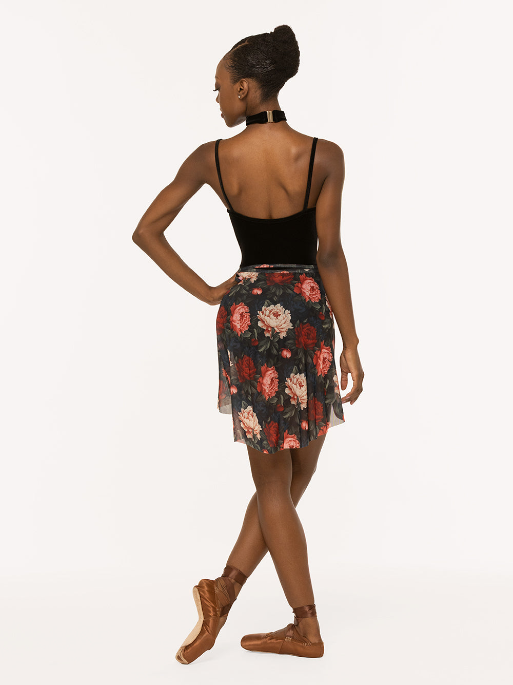 Eleve Dancewear Choker in Black color, back view of model posing