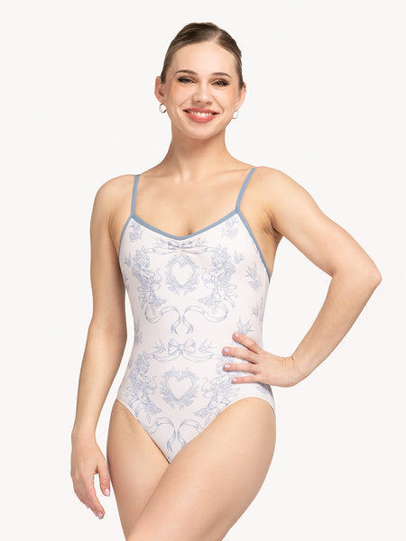 Eleve Dancewear Nolte Leotard in Cupid's Arrow print, front view