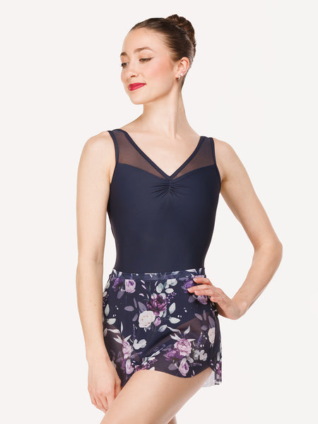 Eleve Dancewear Tulip Skirt in Moonlit Garden Eclipse Mesh print color, front view
