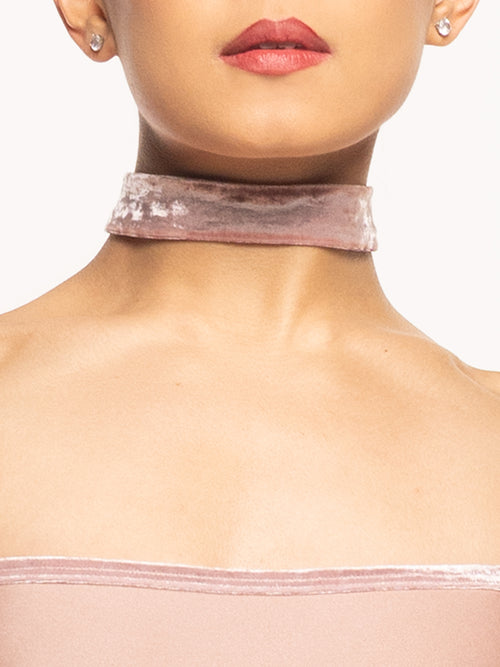 Choker Dusty Rose Crushed Velvet RTW