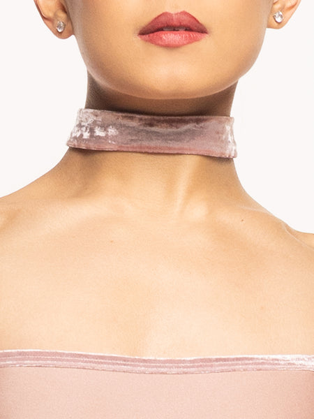 Choker Dusty Rose Crushed Velvet RTW