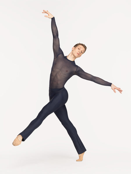 Eleve Dancewear Gabe Leotard in Eclipse Mesh color, front view. 