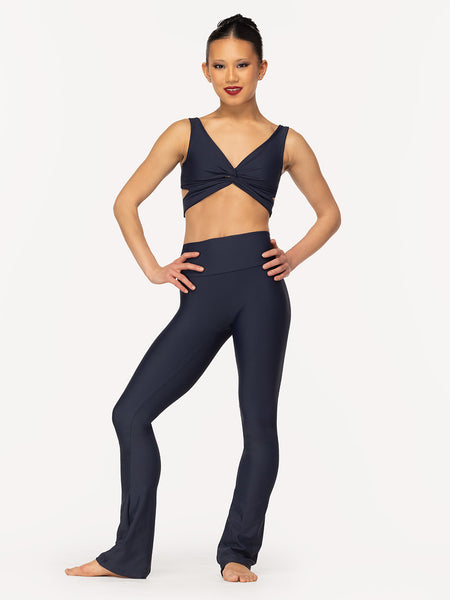 Eleve Dancewear Jackie Crop Top in Eclipse color, front full body view