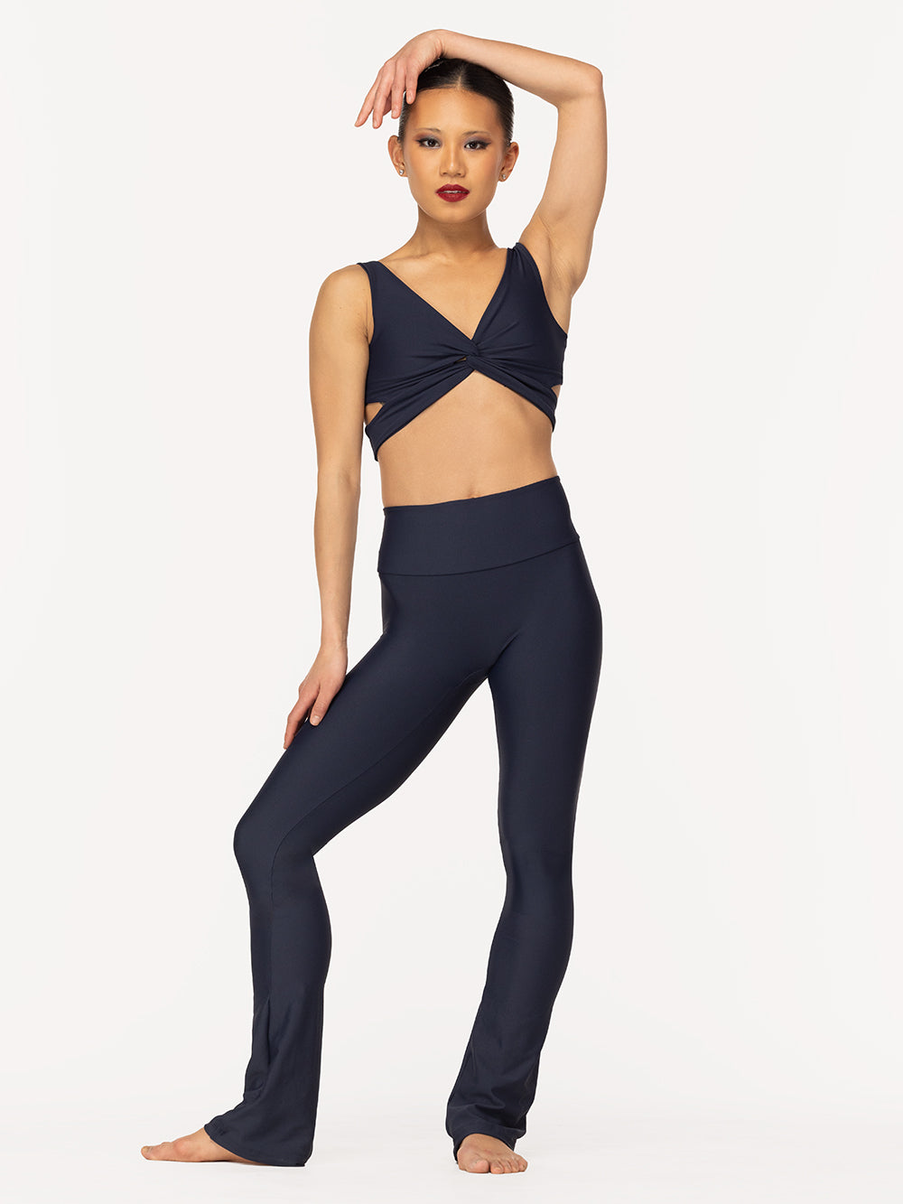Eleve Dancewear Kammi Tights in Eclipse color, front view. 
