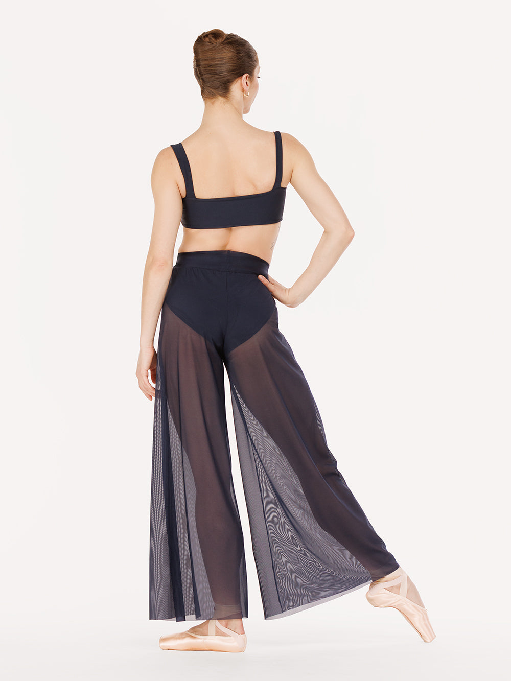 Eleve Dancewear Dana High Rise Briefs Kids in Eclipse color, back view of dancer posing