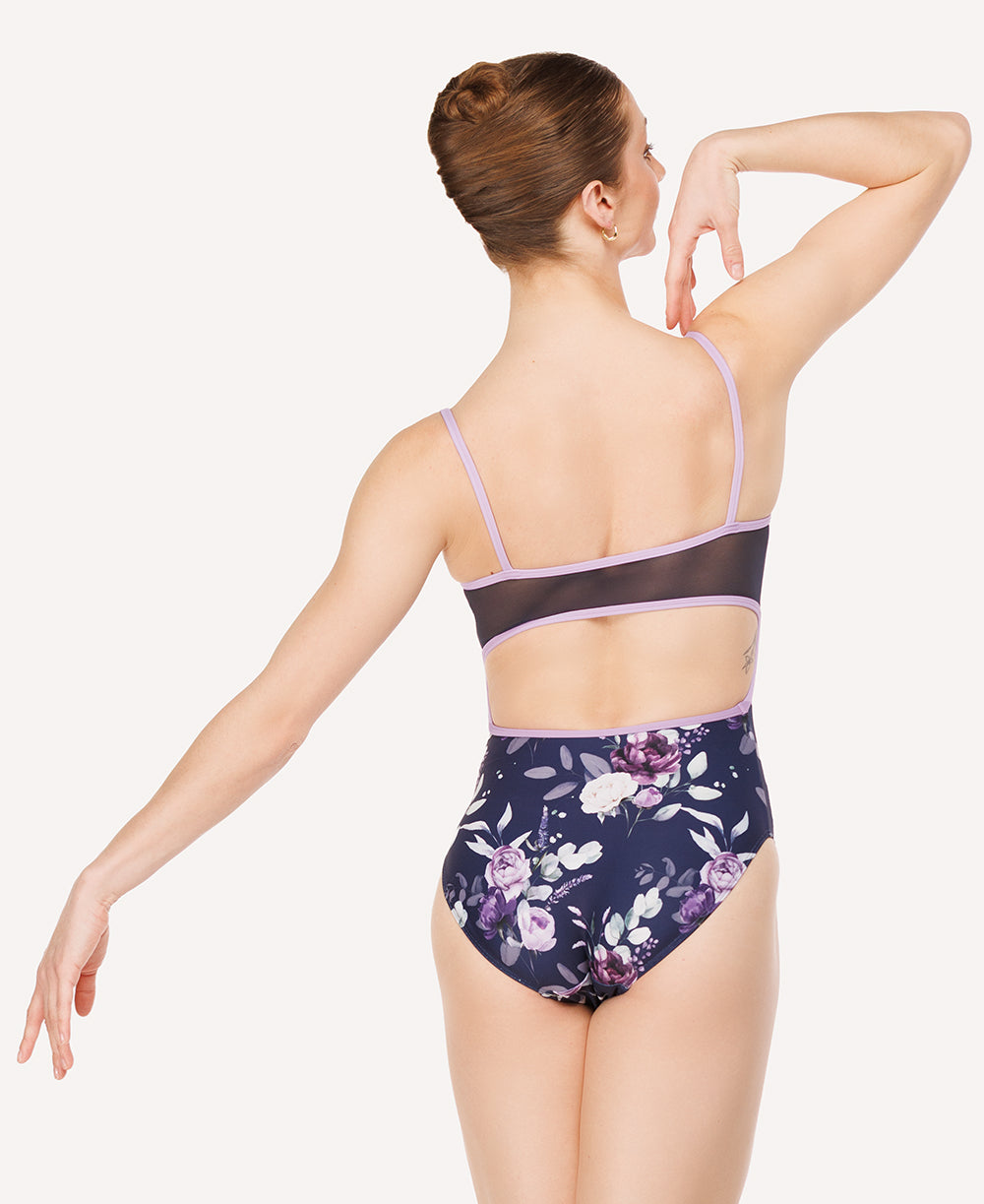 Eleve Dancewear Helena Leotard Kids in Moonlit Garden Eclipse print color, back view