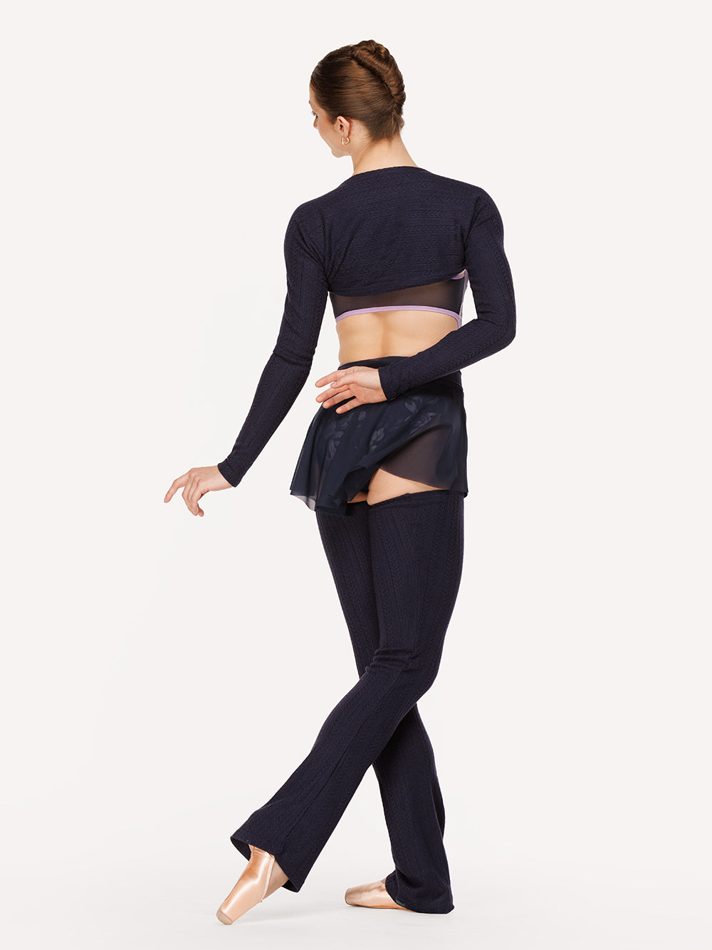 Eleve Dancewear Helena Leotard in Moonlit Garden Eclipse print color, back view full body