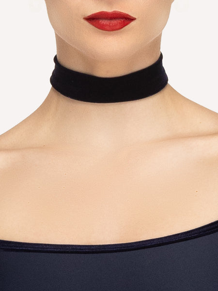 Choker Navy Velvet RTW (Pre-Order)