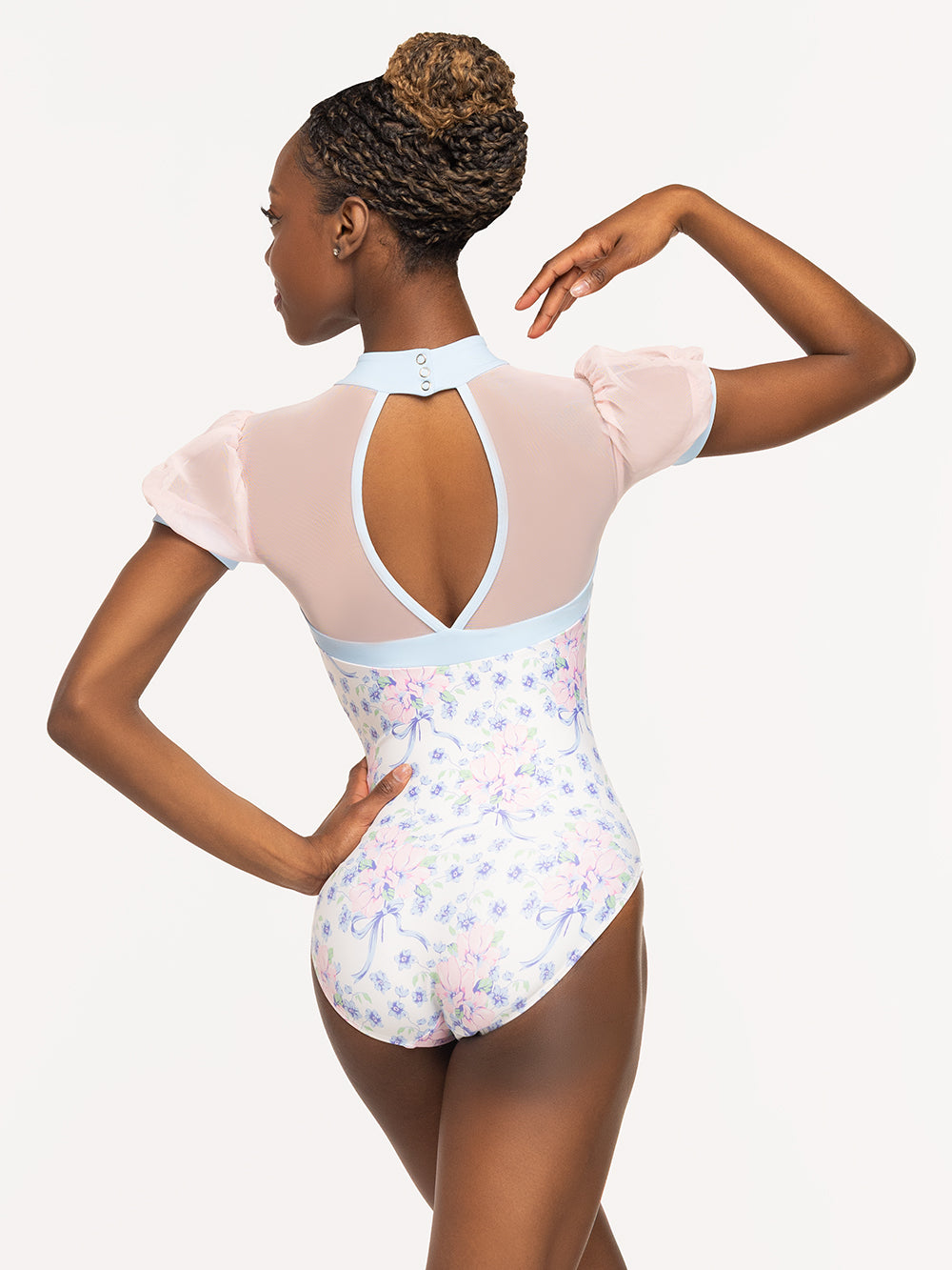 Eleve Dancewear Grace Leotard in Encore print, back view
