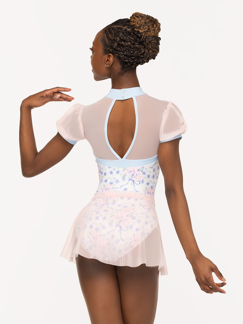 Eleve Dancewear Grace Leotard in Encore print, detail back view