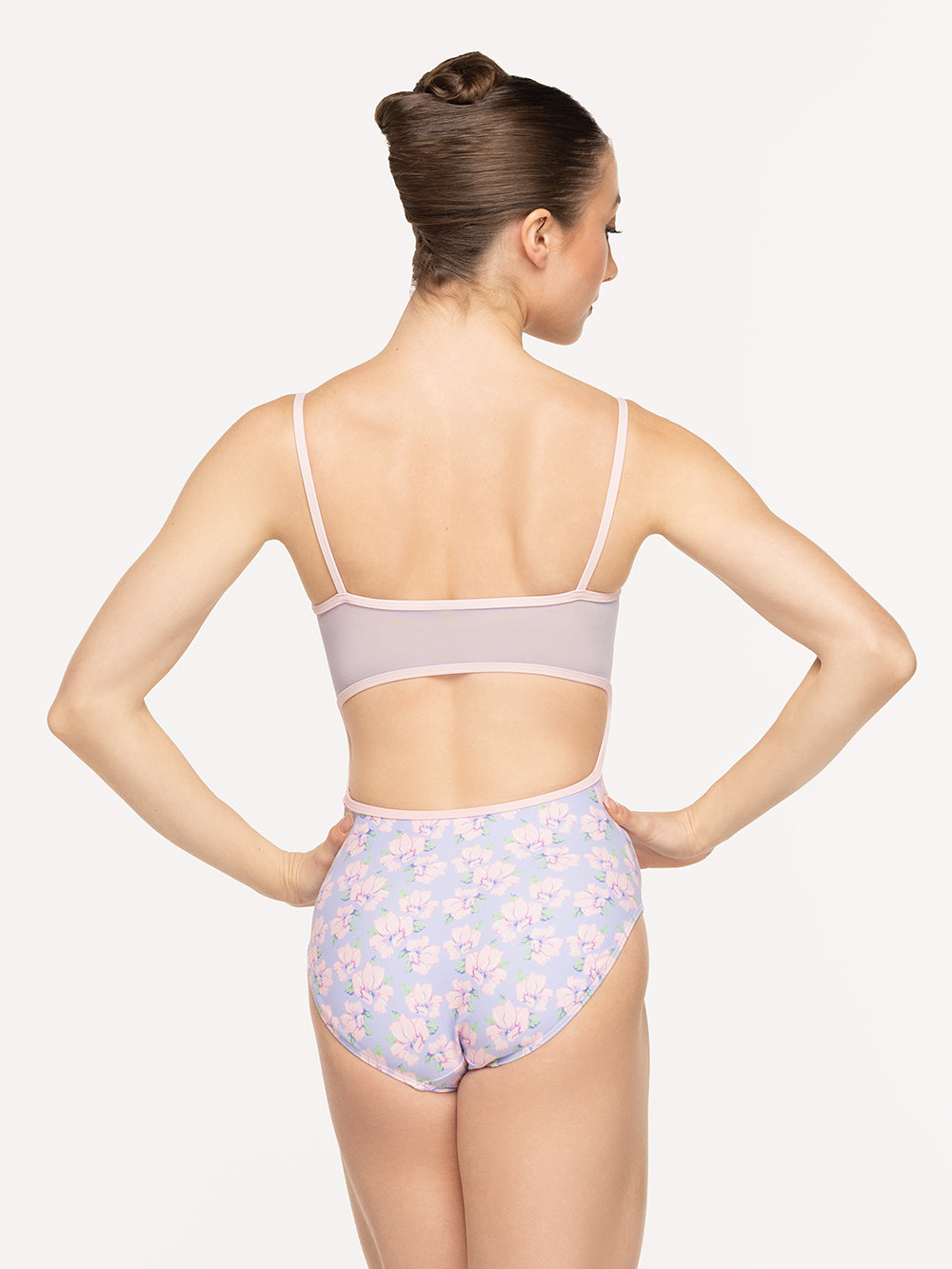Eleve Dancewear Helena Leotard in Flower Toss print, back view