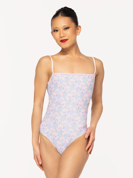 Eleve Dancewear Helena Leotard Kids in Flower Toss print, front view