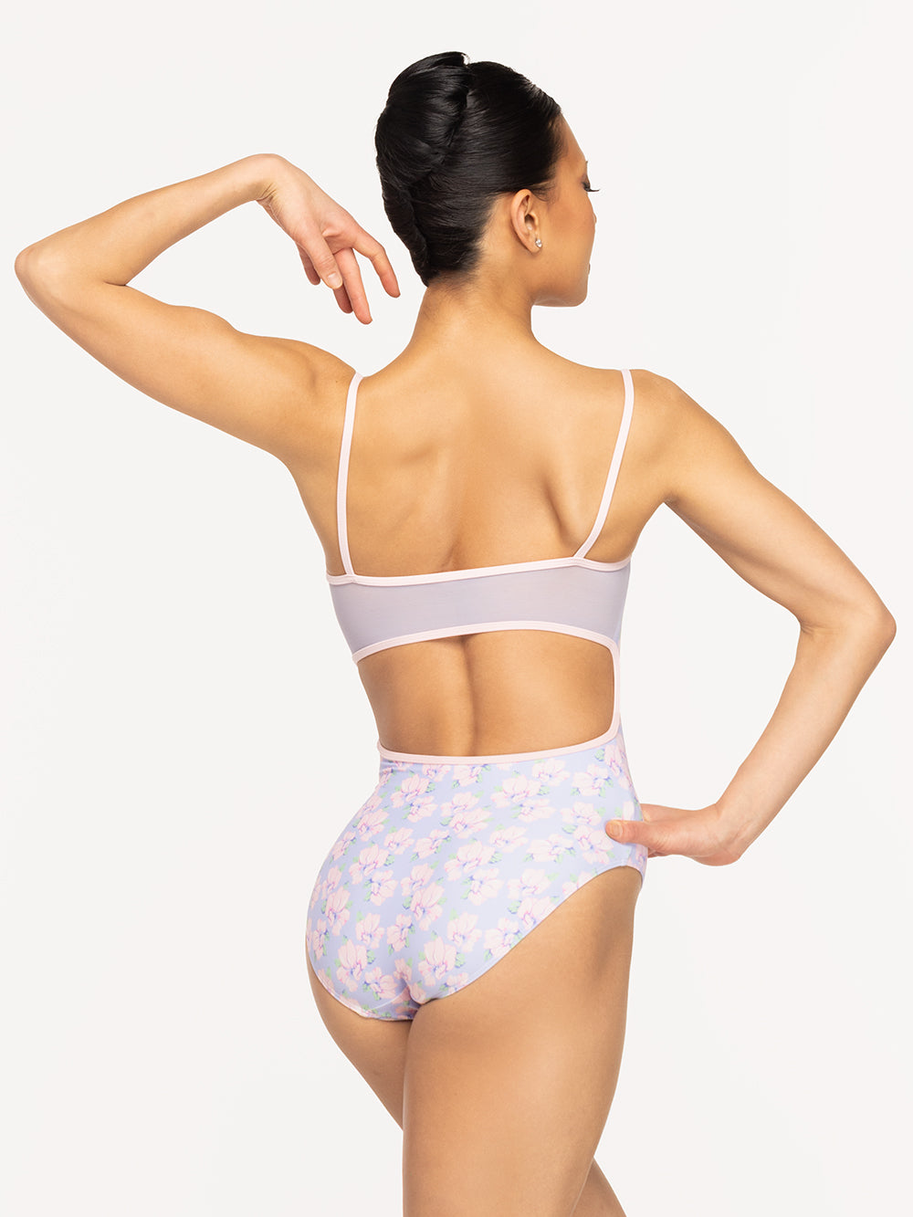 Eleve Dancewear Helena Leotard Kids in Flower Toss print, back view
