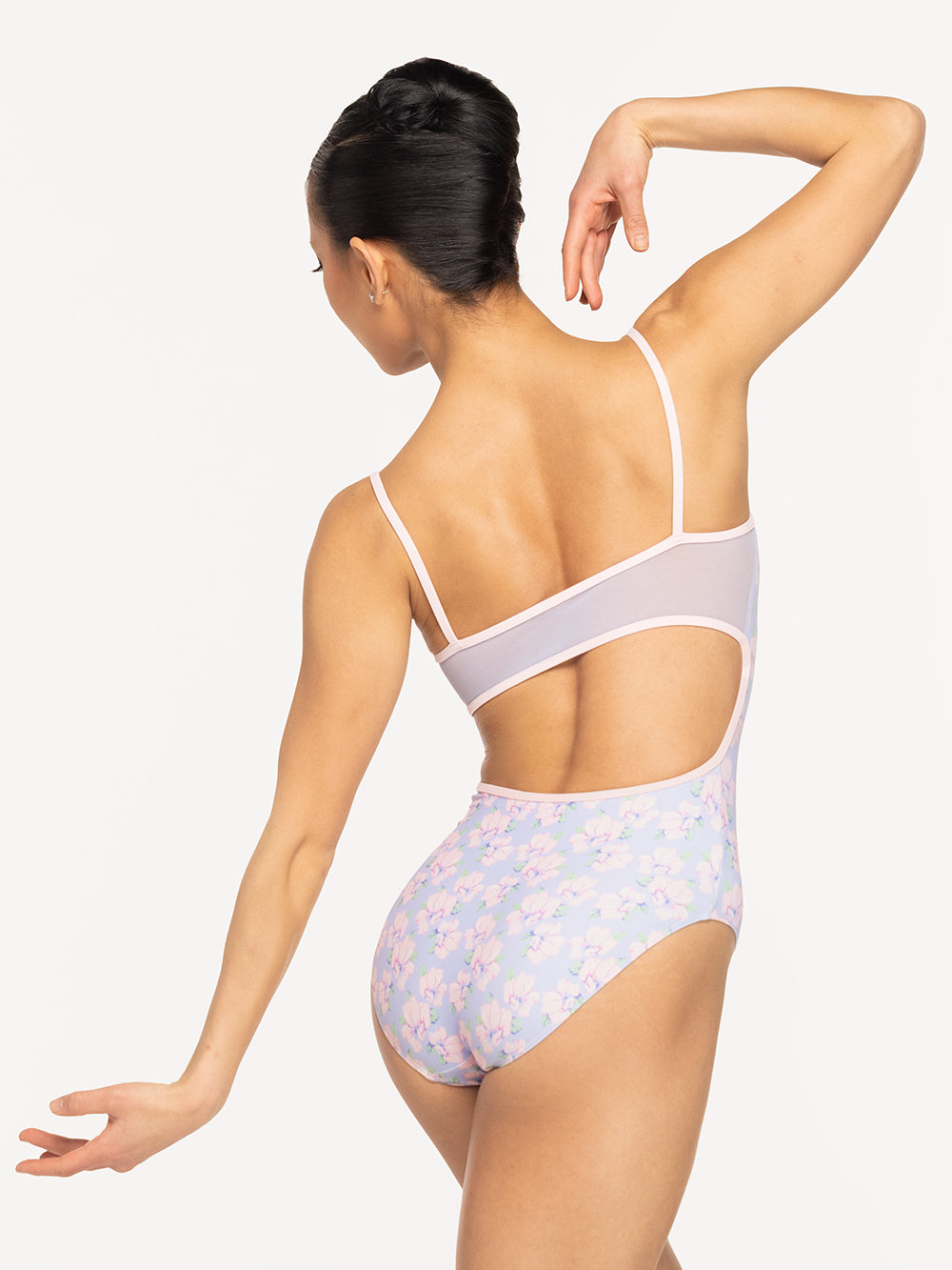 Eleve Dancewear Helena Leotard Kids in Flower Toss print, detail back view