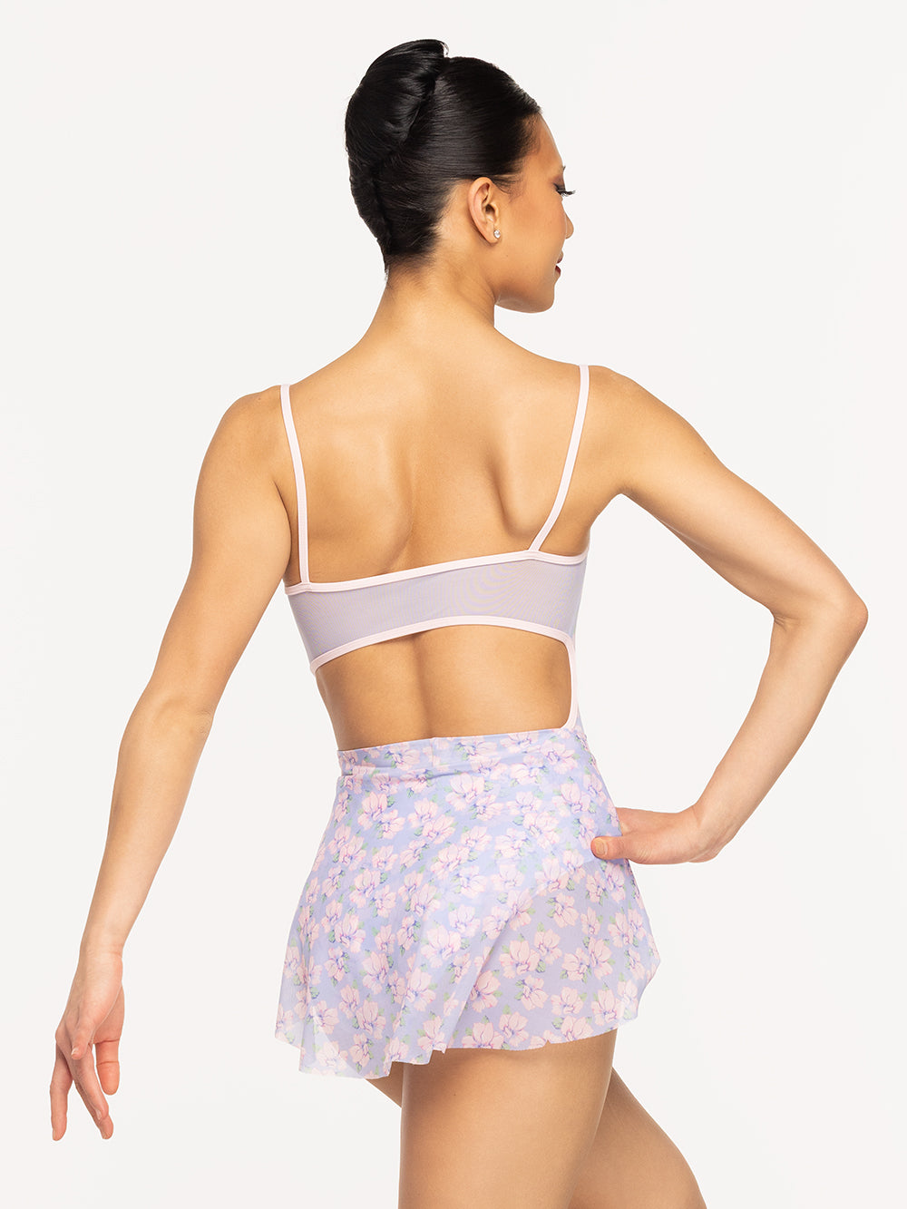 Eleve Dancewear Petal Skirt in Flower Toss Mesh print, back view