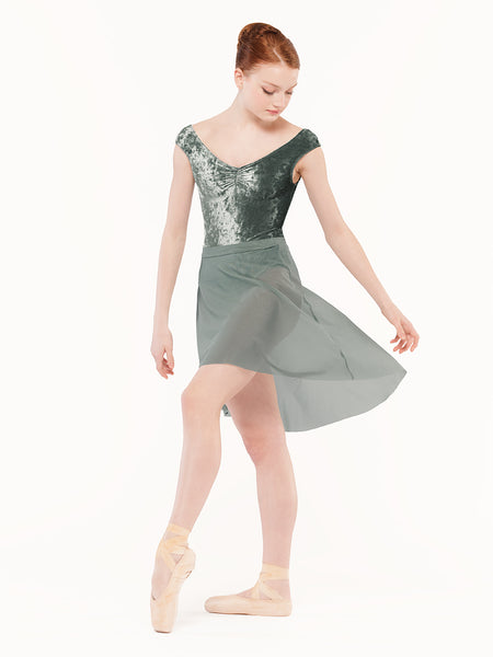 Mid High-Low Skirt Blue Agave Mesh RTW