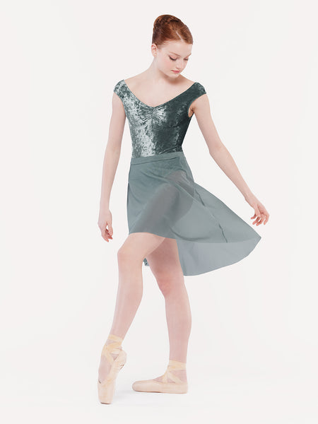 Mid High-Low Skirt Blue Agave Mesh RTW