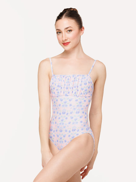 Eleve Dancewear Cassandra Leotard in Garden Dance print, front view
