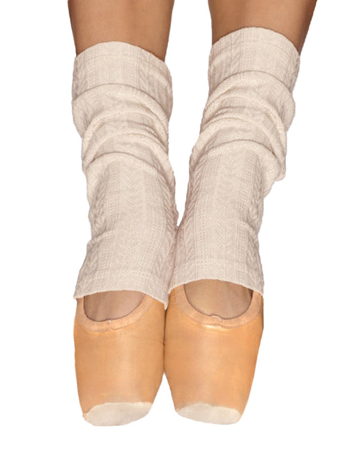 Stirrup Leg Warmers Ankle Knit Oatmeal Kids RTW