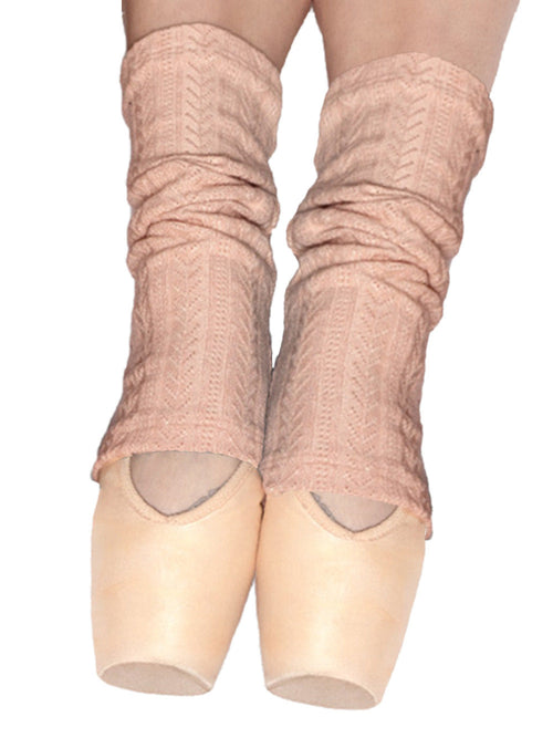 Stirrup Leg Warmers Ankle Knit Rosewater RTW