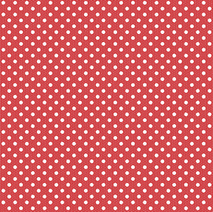  Red and Cream Dots Mesh