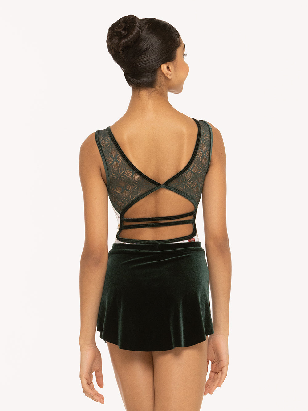 Eleve Dancewear Louise Leotard Kids in Nutcracker Fantasy print, detail back view