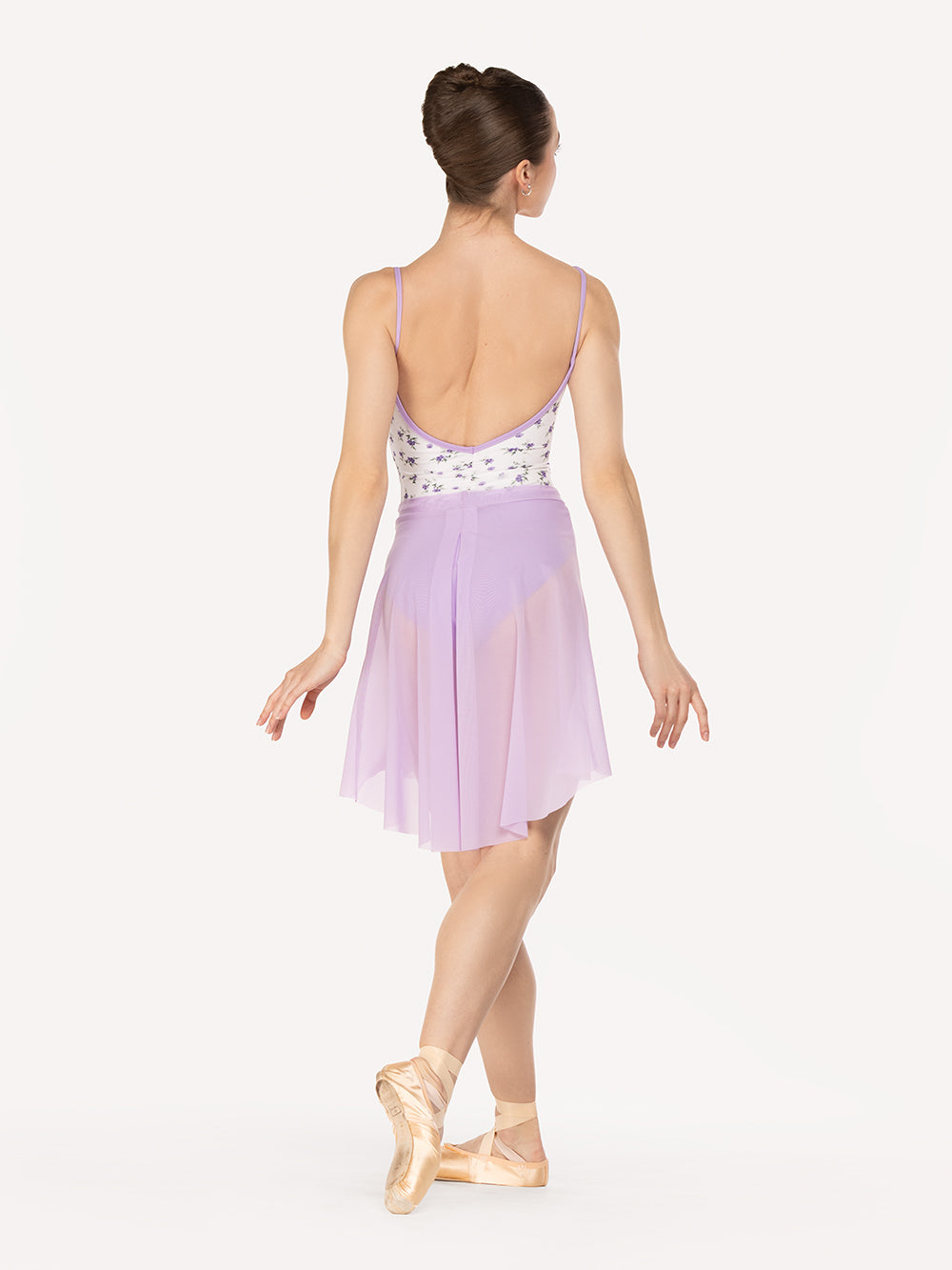 Eleve Dancewear Back Tuck Skirt in Whisper Mesh color, back view