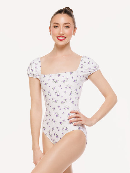 Eleve Dancewear Xena Leotard Kids in Pathway print, front view