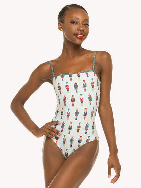 Eleve Dancewear Helena Leotard in More Nuts print, front view