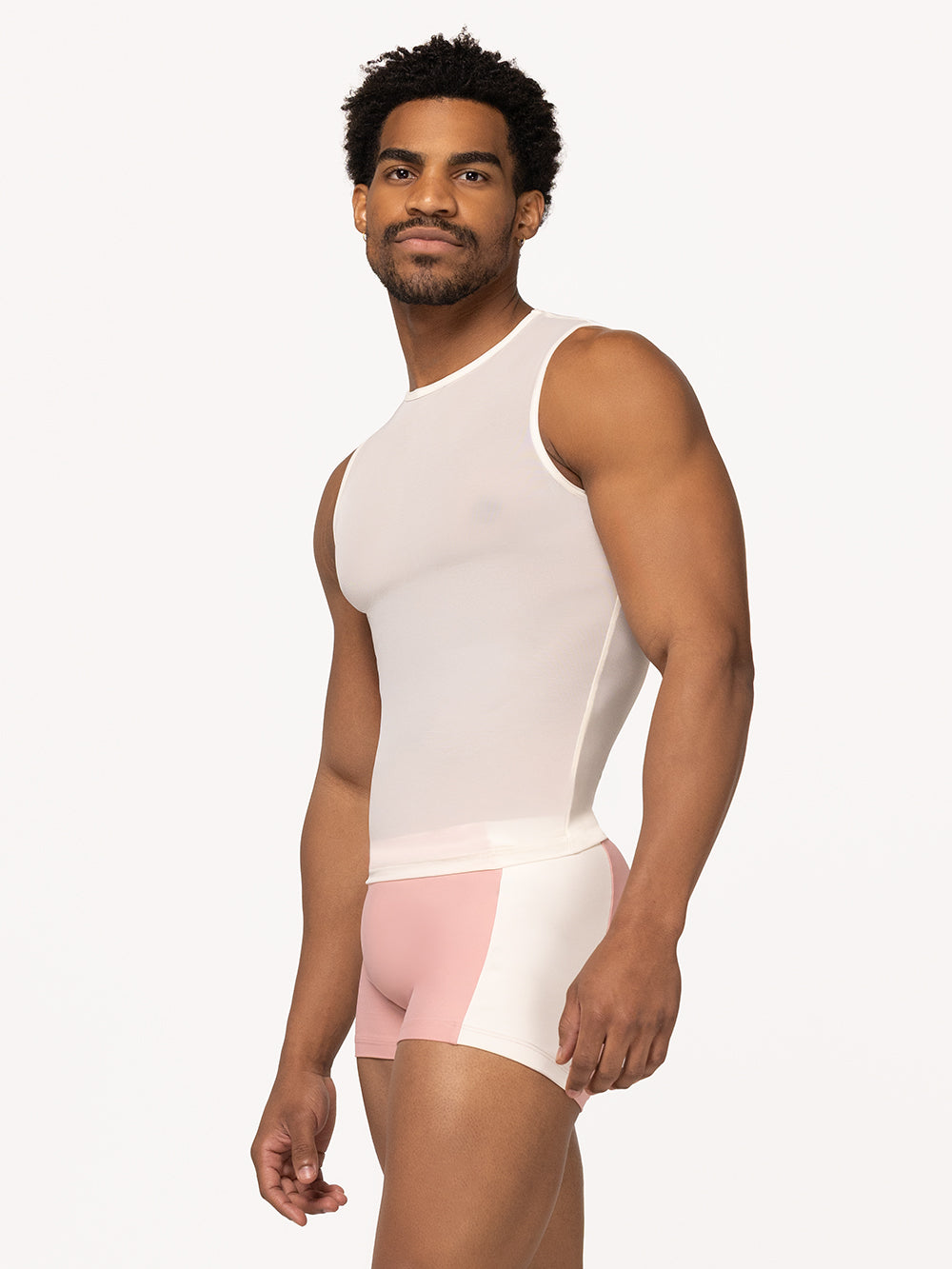 Eleve Dancewear Juan Shorts in Rose color, front view