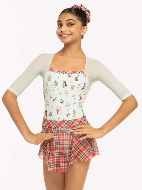 Hipster Skirt Pink & Red Plaid Mesh Kids RTW (Pre-Order)