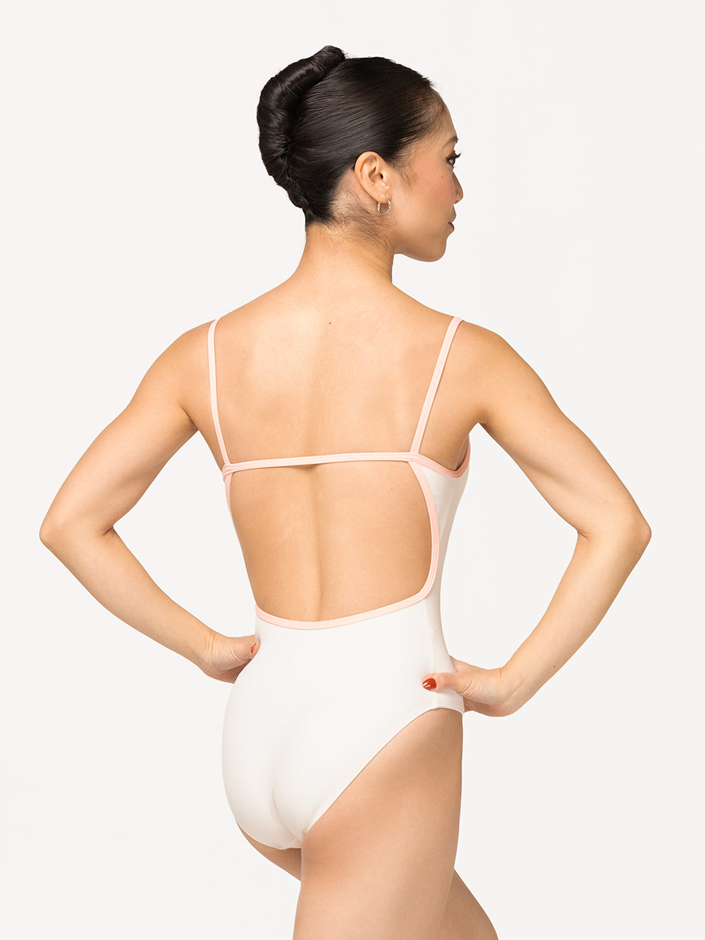 Eleve Dancewear Candy Leotard Kids in Stage White color, front view