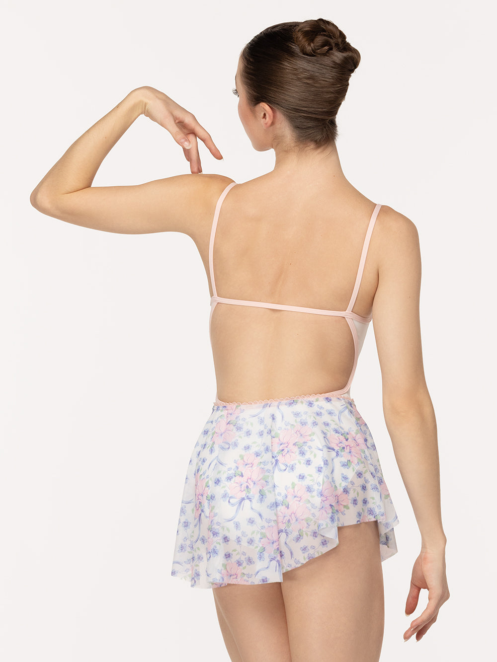 Eleve Dancewear Candy Leotard in Stage White color, detail back view