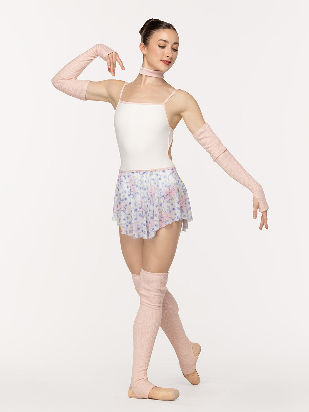 Eleve Dancewear Candy Leotard Kids in Stage White color, front detail view