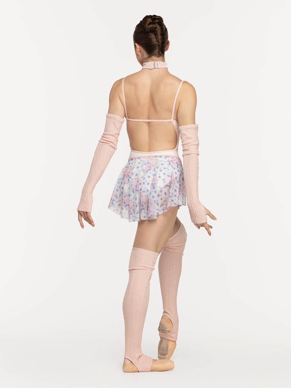 Eleve Dancewear Candy Leotard in Stage White color, back detail view