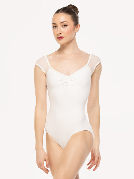 Celine Short Sleeve White Leotard Kids RTW