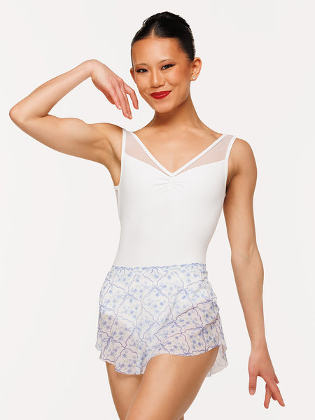 Eleve Dancewear Calla Skirt in Final Bow Mesh print, front view