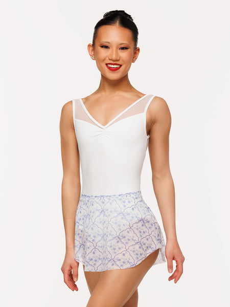 Eleve Dancewear Calla Skirt Kids in Final Bow Mesh print, front view