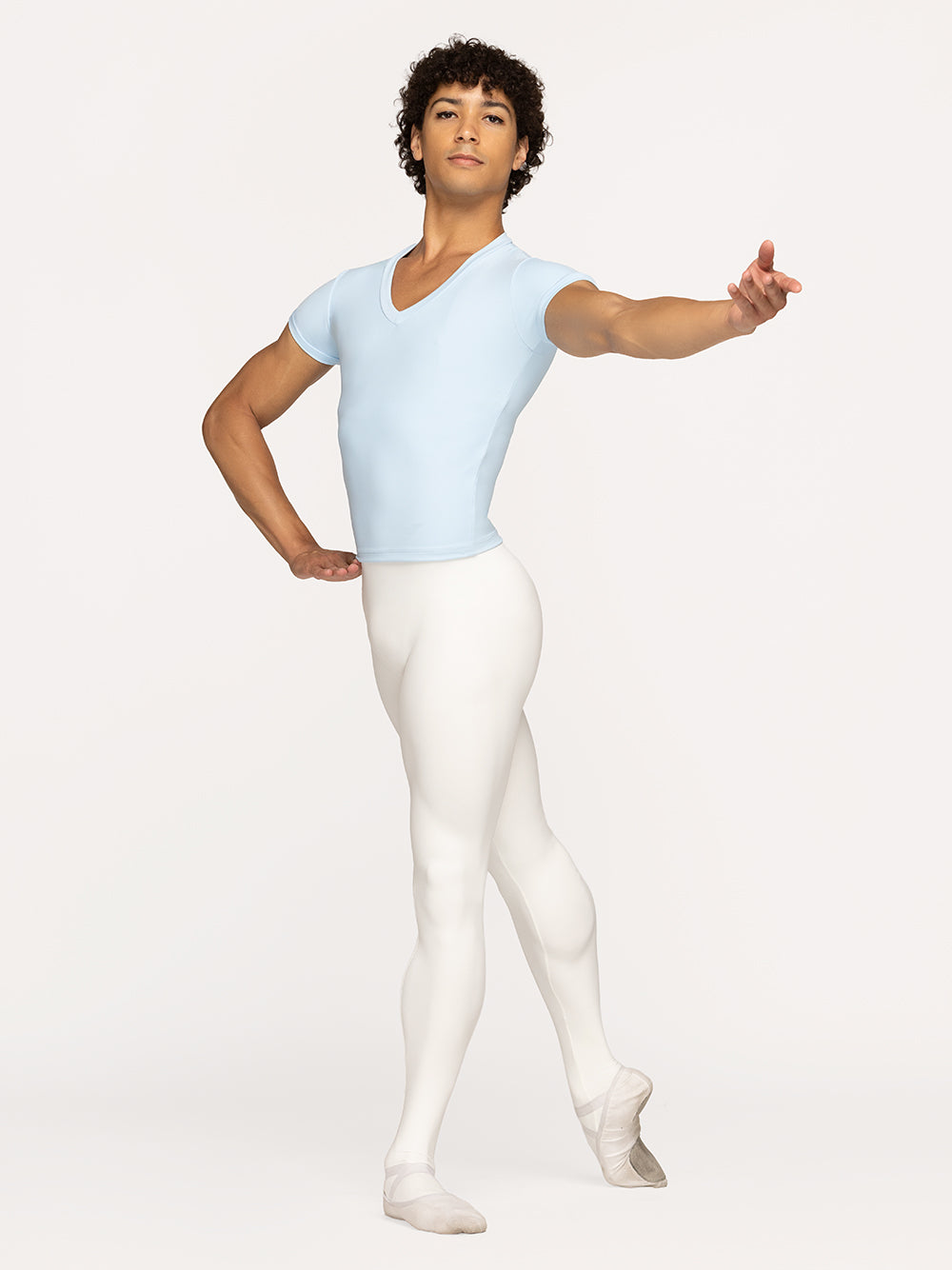 Eleve Dancewear John Shirt Kids in True Blue color, front view
