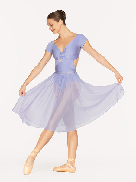 Eleve DancewearJackie Leotard in Twilight color, front view of dancer on tendu devant