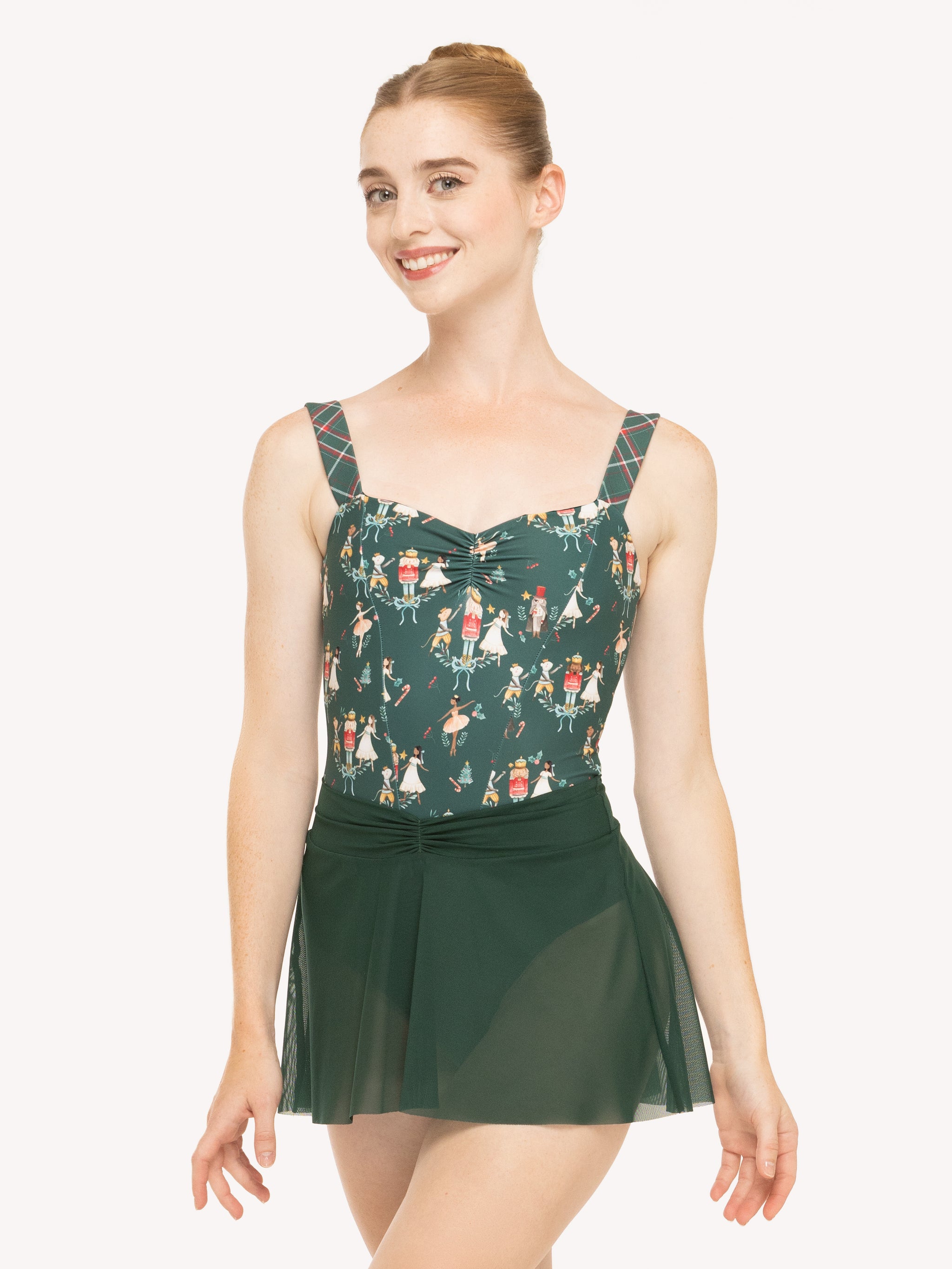 Eleve Dancewear Amora Skirt in Alpine Mesh color, detail front view