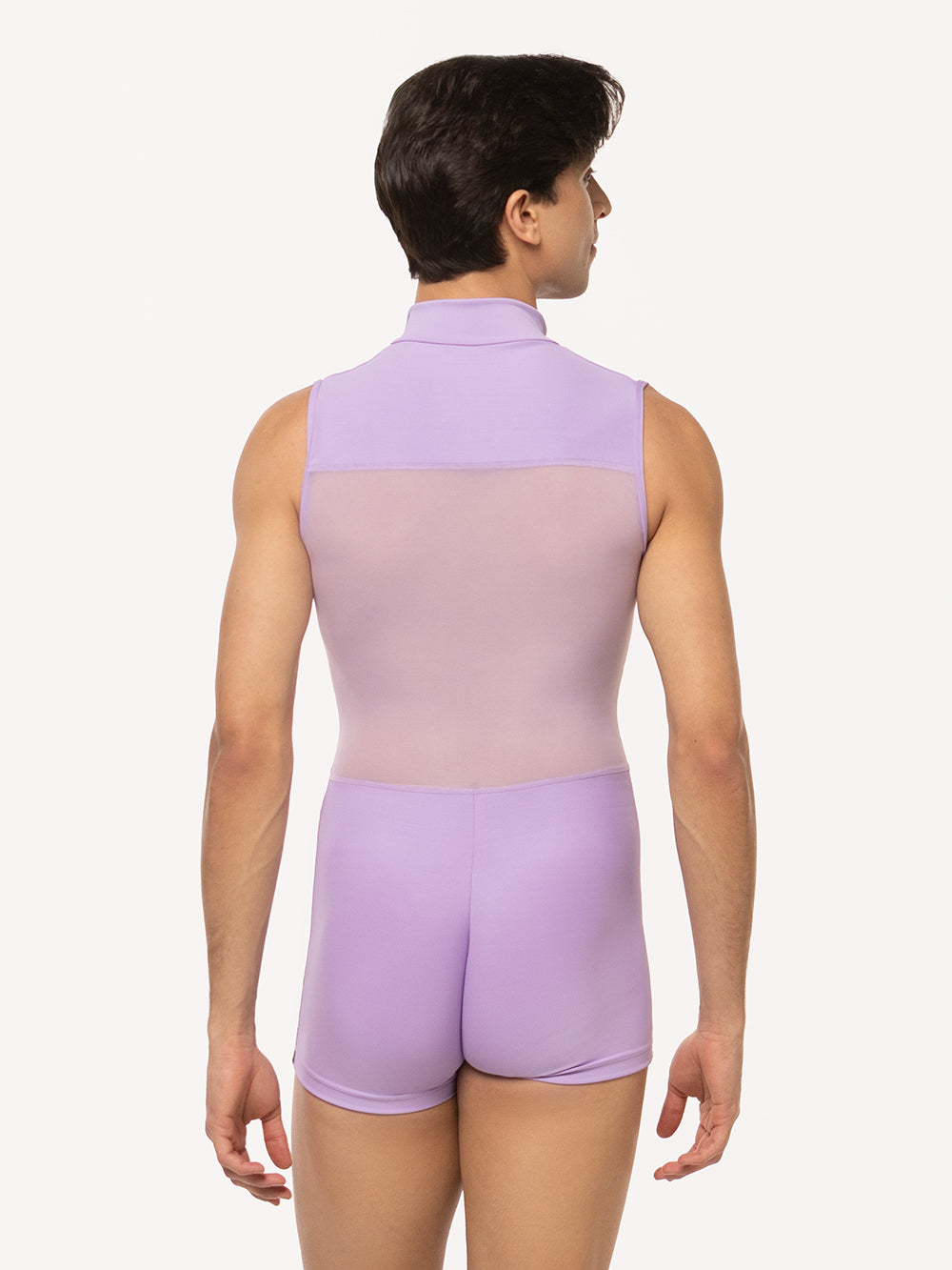Eleve Dancewear Geoff Biketard in Whisper color, back view