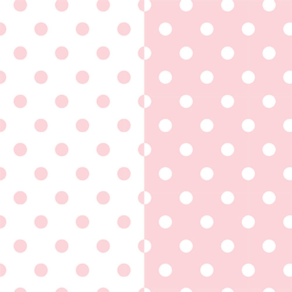  Light Pink and White Polka Dot