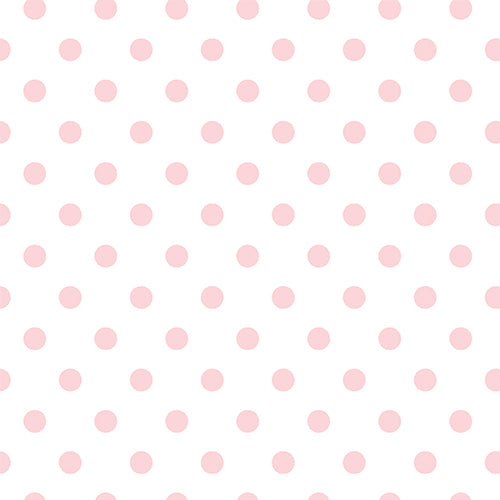  White with Light Pink Polka Dot