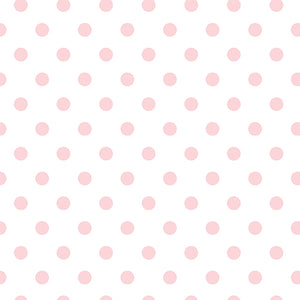  White with Light Pink Polka Dot